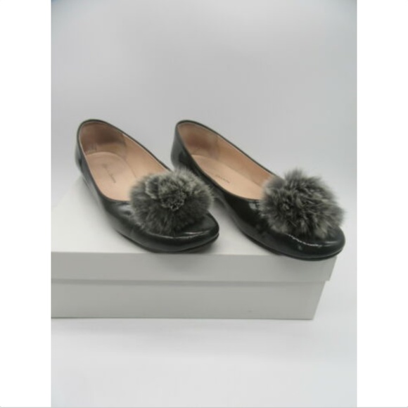 STEVEN DANN grey patent leather pom-pom flats - Picture 3 of 8